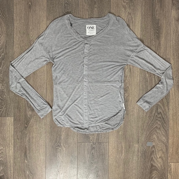 Revolve One Teaspoon Soho Fine Wool Grandpa Top Long Sleeves Grey Marle Size XS - Picture 3 of 13